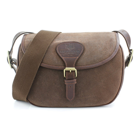 Brown Waxed Canvas & Leather Cartridge Bag